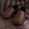 imageZizor Mens Microsuede Moccasin Slippers with Comfy Memory Foam Closed Back House Shoes Indoor Outdoor Durable Rubber SoleCamel