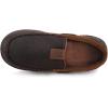 imageZizor Mens Microsuede Moccasin Slippers with Comfy Memory Foam Closed Back House Shoes Indoor Outdoor Durable Rubber SoleCoffee