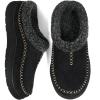 imageZigzagger Mens Slip On Moccasin Slippers IndoorOutdoor Warm Fuzzy Comfy House Shoes Fluffy Wide Loafer SlippersLamb Black