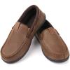 imageZizor Mens Microsuede Moccasin Slippers with Comfy Memory Foam Closed Back House Shoes Indoor Outdoor Durable Rubber SoleCamel