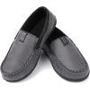 imageZizor Mens Microsuede Moccasin Slippers with Comfy Memory Foam Closed Back House Shoes Indoor Outdoor Durable Rubber SoleDark Grey