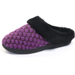 imageZigzagger Womens Breathable Knit Slippers Cozy Memory Foam House Shoes Nonslip Rubber Sole Footwear