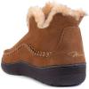imageWishcotton Mens Moccasin Bootie Slippers With Cozy Memory Foam Winter Warm Fuzzy Indoor Outdoor House ShoesCamel