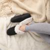imageWishcotton Womens Wool Cozy Memory Foam Winter Slippers Indoor Outdoor with Fuzzy Faux Fur CollarBlack