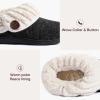 imageWishcotton Womens Wool Cozy Memory Foam Winter Slippers Indoor Outdoor with Fuzzy Faux Fur CollarBlack