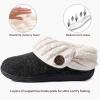 imageWishcotton Womens Wool Cozy Memory Foam Winter Slippers Indoor Outdoor with Fuzzy Faux Fur CollarBlack