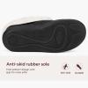 imageWishcotton Womens Wool Cozy Memory Foam Winter Slippers Indoor Outdoor with Fuzzy Faux Fur CollarBlack