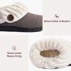 imageWishcotton Womens Wool Cozy Memory Foam Winter Slippers Indoor Outdoor with Fuzzy Faux Fur CollarGrey