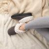 imageWishcotton Womens Wool Cozy Memory Foam Winter Slippers Indoor Outdoor with Fuzzy Faux Fur CollarGrey