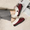 imageWishcotton Womens Wool Cozy Memory Foam Winter Slippers Indoor Outdoor with Fuzzy Faux Fur CollarWine