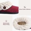 imageWishcotton Womens Wool Cozy Memory Foam Winter Slippers Indoor Outdoor with Fuzzy Faux Fur CollarWine