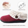 imageWishcotton Womens Wool Cozy Memory Foam Winter Slippers Indoor Outdoor with Fuzzy Faux Fur CollarWine