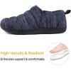 imageZizor Mens Comfy Caterpillar Slippers Indoor Outdoor House Shoes Warm Soft Knit Upper Fuzzy Fleece Lined Memory Foam Sole with Hard BottomNavy
