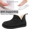 imageZizor Womens Moccasin Bootie Slippers with Cosy Memory Foam Ladies Toasty Slip on House Shoes with Hard Outdoor Indoor Rubber SoleBlack