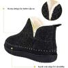 imageZizor Womens Moccasin Bootie Slippers with Cosy Memory Foam Ladies Toasty Slip on House Shoes with Hard Outdoor Indoor Rubber SoleBlack