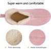 imageZizor Womens Moccasin Bootie Slippers with Cosy Memory Foam Ladies Toasty Slip on House Shoes with Hard Outdoor Indoor Rubber SolePink