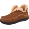 imageWishcotton Mens Moccasin Bootie Slippers With Cozy Memory Foam Winter Warm Fuzzy Indoor Outdoor House ShoesCamel