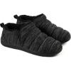 imageZizor Mens Comfy Caterpillar Slippers Indoor Outdoor House Shoes Warm Soft Knit Upper Fuzzy Fleece Lined Memory Foam Sole with Hard BottomBlack