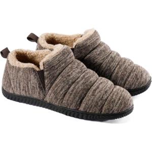imageZizor Mens Comfy Caterpillar Slippers Indoor Outdoor House Shoes Warm Soft Knit Upper Fuzzy Fleece Lined Memory Foam Sole with Hard BottomCoffee
