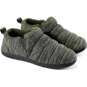 imageZizor Mens Comfy Caterpillar Slippers Indoor Outdoor House Shoes Warm Soft Knit Upper Fuzzy Fleece Lined Memory Foam Sole with Hard BottomGroovy Green
