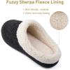 imageWishcotton Womens Lambrub Sherpa House Slippers Memory Foam Indoor OutdoorBlack
