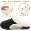 imageWishcotton Womens Lambrub Sherpa House Slippers Memory Foam Indoor OutdoorBlack
