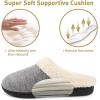 imageWishcotton Womens Lambrub Sherpa House Slippers Memory Foam Indoor OutdoorGrey