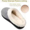 imageWishcotton Womens Lambrub Sherpa House Slippers Memory Foam Indoor OutdoorGrey