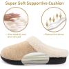 imageWishcotton Womens Lambrub Sherpa House Slippers Memory Foam Indoor OutdoorOatmeal