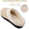 imageWishcotton Womens Lambrub Sherpa House Slippers Memory Foam Indoor OutdoorOatmeal