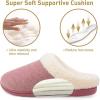 imageWishcotton Womens Lambrub Sherpa House Slippers Memory Foam Indoor OutdoorPink