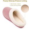 imageWishcotton Womens Lambrub Sherpa House Slippers Memory Foam Indoor OutdoorPink