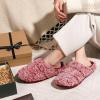 imageWishcotton Womens Lambrub Sherpa House Slippers Memory Foam Indoor OutdoorRed
