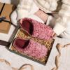 imageWishcotton Womens Lambrub Sherpa House Slippers Memory Foam Indoor OutdoorRed