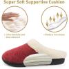 imageWishcotton Womens Lambrub Sherpa House Slippers Memory Foam Indoor OutdoorWine