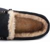 imageZigzagger Mens Moccasin Slippers Memory Foam House Shoes Indoor and Outdoor Warm Loafer SlippersBlack