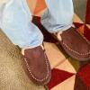 imageZigzagger Mens Moccasin Slippers Memory Foam House Shoes Indoor and Outdoor Warm Loafer SlippersCoffee