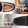 imageZigzagger Mens Moccasin Slippers Memory Foam House Shoes Indoor and Outdoor Warm Loafer SlippersCool Black