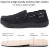 imageZigzagger Mens Moccasin Slippers Memory Foam House Shoes Indoor and Outdoor Warm Loafer SlippersCool Black