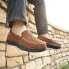imageZigzagger Mens Moccasin Slippers Memory Foam House Shoes Indoor and Outdoor Warm Loafer SlippersTan