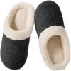 imageWishcotton Womens Lambrub Sherpa House Slippers Memory Foam Indoor OutdoorBlack
