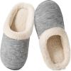 imageWishcotton Womens Lambrub Sherpa House Slippers Memory Foam Indoor OutdoorGrey