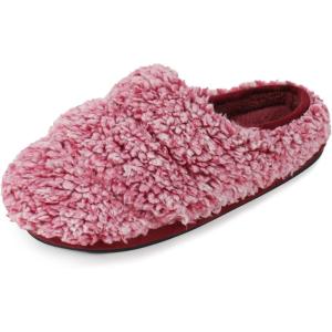 imageWishcotton Womens Lambrub Sherpa House Slippers Memory Foam Indoor OutdoorRed