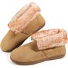 imageZigzagger Faux Suede ankle Bootie Slippers for Women Cozy House Shoes with Faux Fur Collar and Lining Indoor Outdoor