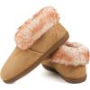 imageZigzagger Faux Suede ankle Bootie Slippers for Women Cozy House Shoes with Faux Fur Collar and Lining Indoor Outdoor