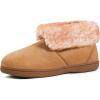 imageZigzagger Faux Suede ankle Bootie Slippers for Women Cozy House Shoes with Faux Fur Collar and Lining Indoor Outdoor
