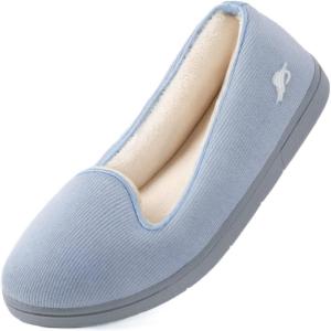 imageWishcotton Summer House Shoes for Women Comfy Slippers for Women with Closed Back Indoor and OutdoorLight Blue