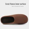 imageWishcotton Mens Memory Foam Slippers Indoor Outdoor Cozy House Shoes with Sturdy Rubber SoleCoffee