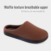 imageWishcotton Mens Memory Foam Slippers Indoor Outdoor Cozy House Shoes with Sturdy Rubber SoleCoffee