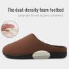 imageWishcotton Mens Memory Foam Slippers Indoor Outdoor Cozy House Shoes with Sturdy Rubber SoleCoffee